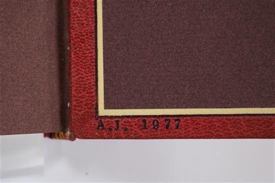 Fine binding - The Rubaiyat of Omar Khayyan, 16mo, with red, blue and cream calf, abstract design, in presentation case